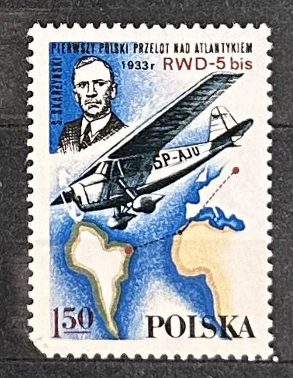 Марка. Польша. Авиация. Чистая.