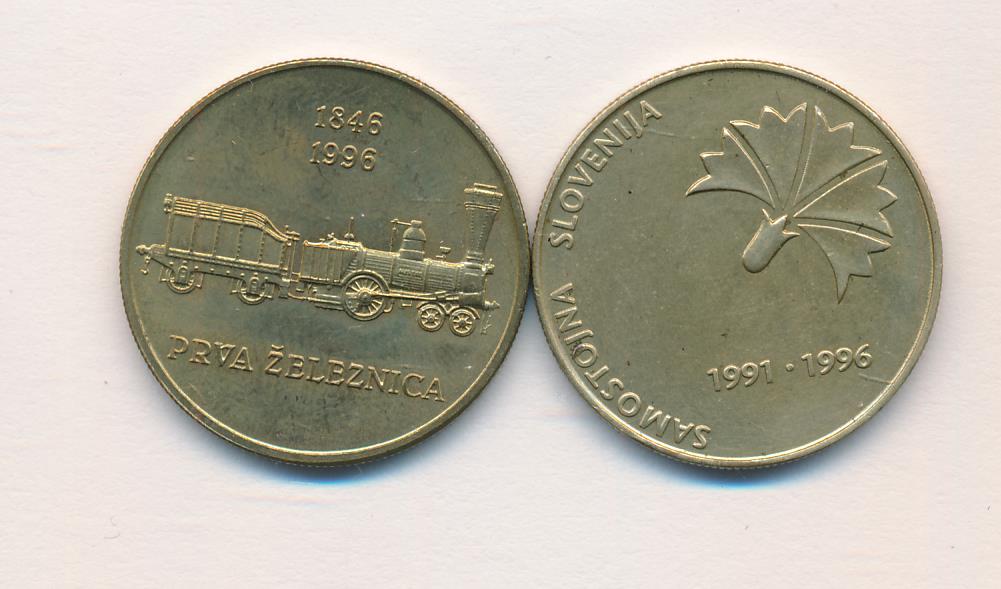 Лот монет Словении: 5 толаров (2 шт.) Юбилейные 1996 - аверс  фото аверс