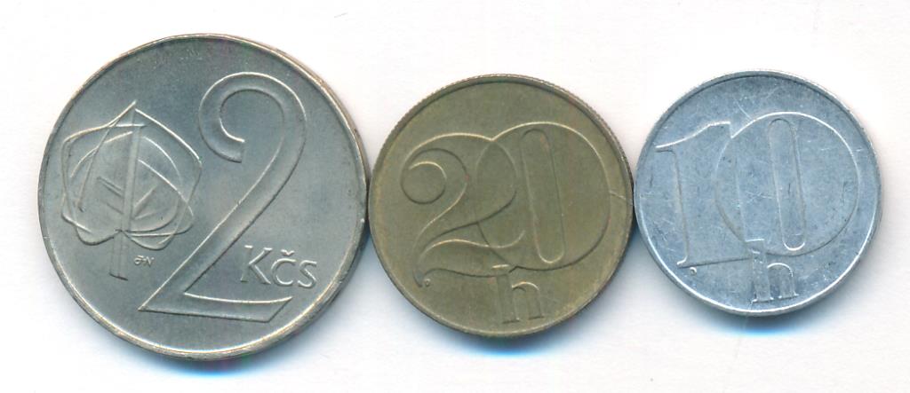 Лот монет Чехословакии: 3 шт.  - реверс  фото реверс