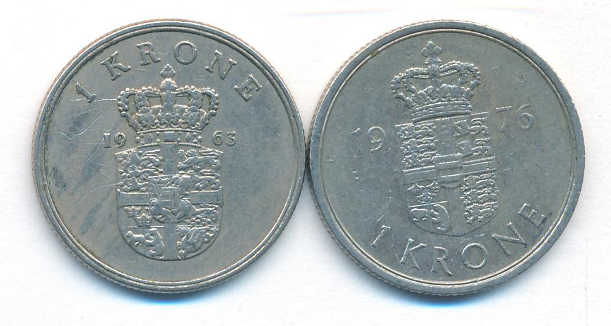 Лот монет Дании: 2 шт.  - реверс  фото реверс