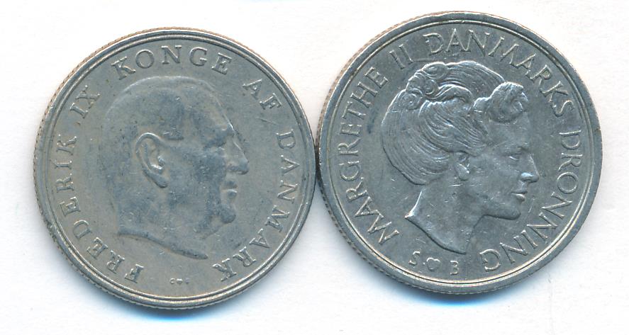 Лот монет Дании: 2 шт.  - аверс  фото аверс