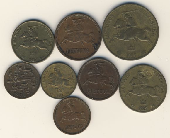 Лот монет Литвы и Эстонии (8шт) 1925-1939 - аверс