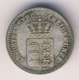 1 крейцер. Вюртемберг 1870 - аверс
