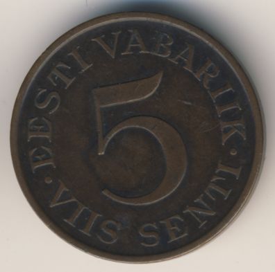 5 сенти. Эстония 1931 - реверс