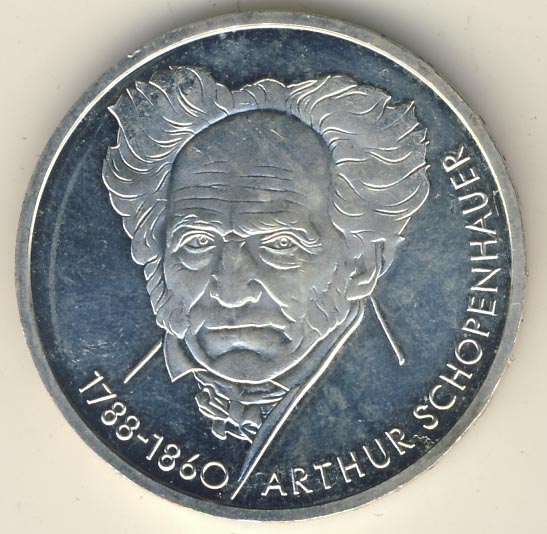 10 марок. ФРГ. 200 лет со дня рождения Шопенгауэра 1988 - аверс