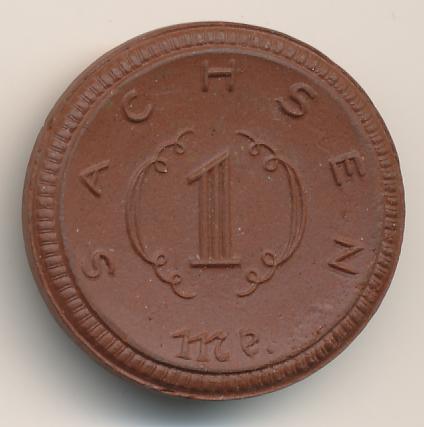1 марка. Саксония 1921 - реверс