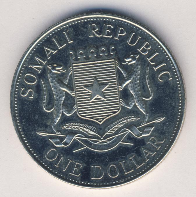 1 доллар. Сомали. Кароль Войтыла- Папа Иоган Павел II. 2005