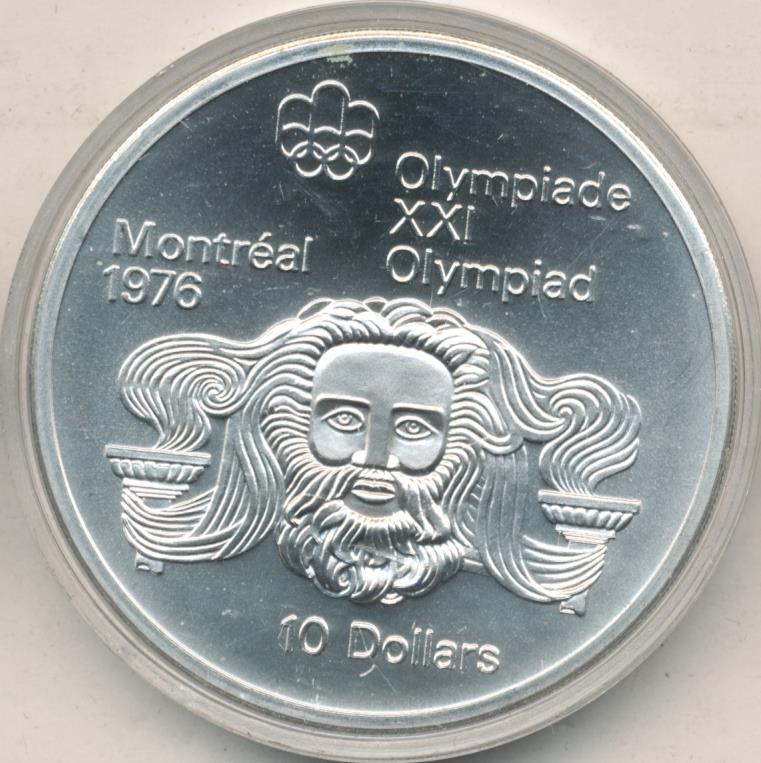 10 долларов. Канада. XXI олимпиада. Зевс. 1974