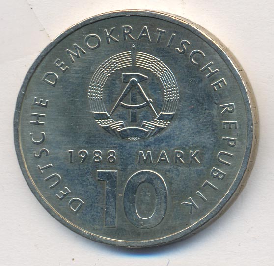 Гдр 18. ГДР 1988. 10 Марок. ГДР. NVA. ГДР 10 марок 1988 г. спорт в ГДР. UNC..фото.