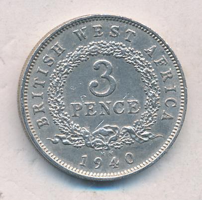 3 пенса. Британская Восточная Африка 1940 - реверс