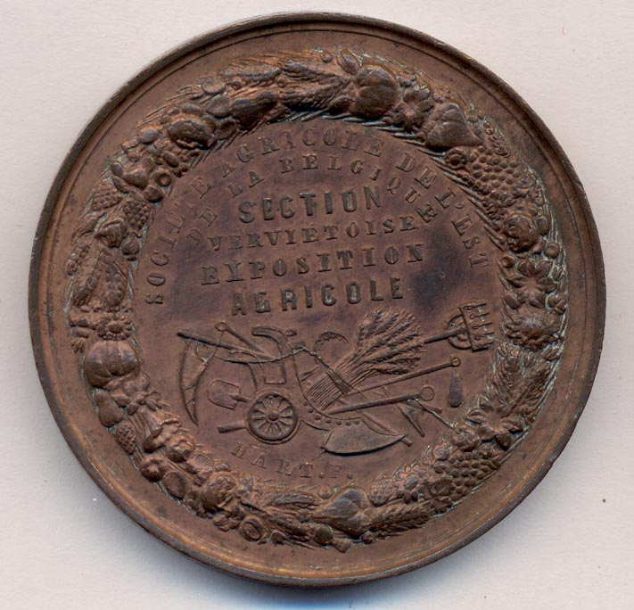 Сельскохозяйственная медаль. Бельгия 19 век - реверс