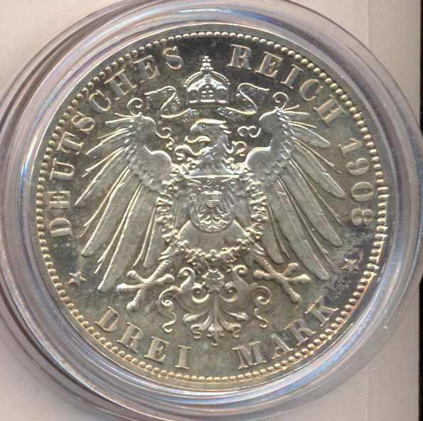 3 марки. Любек 1908А - аверс