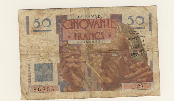 50 франков. Франция 1946 - аверс