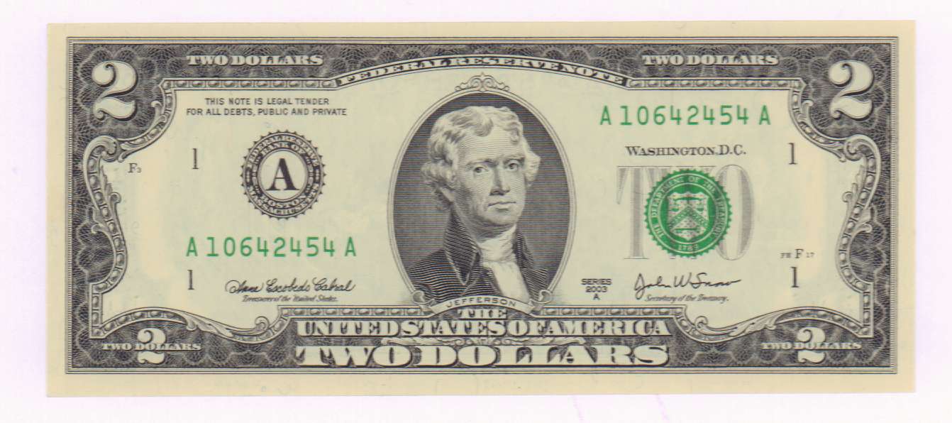 2 доллара США. 2003