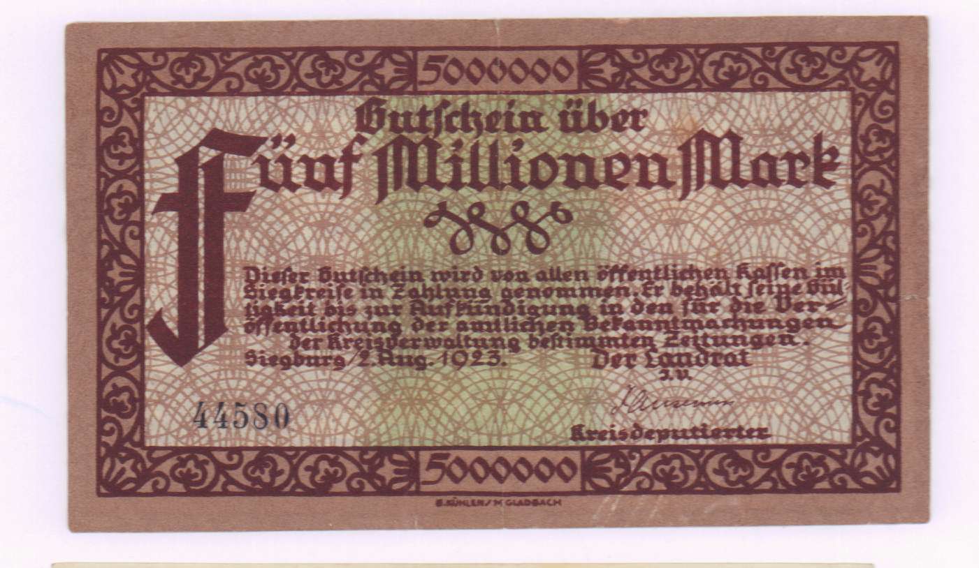 5 от 5000000. 5000000 Марок 1923.