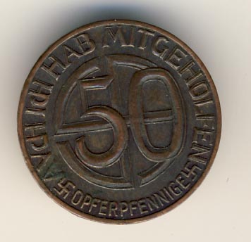 Монетовидный жетон. 50 пфееннигов. Германия  - реверс