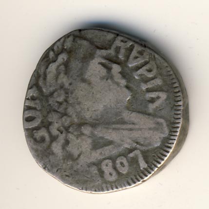 1 рупия. Португальская Индия. Гоа 1807 - аверс