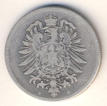 1 марка. Германия 1876E - аверс