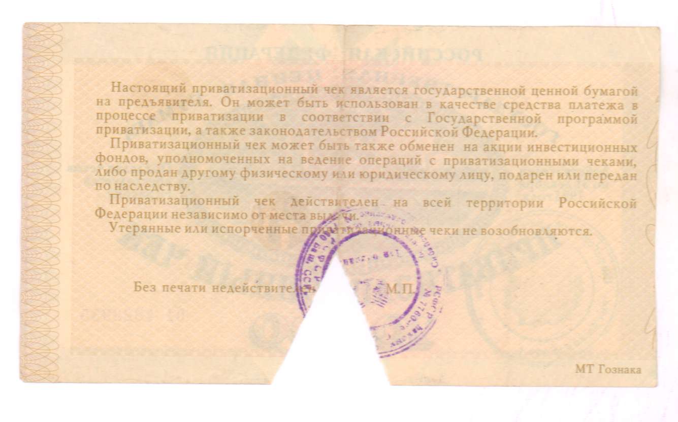 использование приватизационных чеков. приватизационный чек 10.