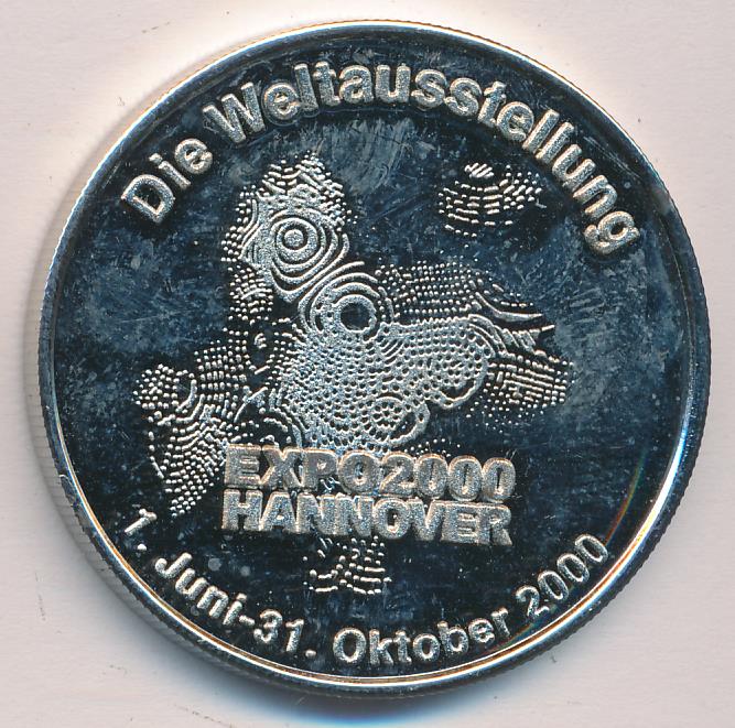 Медаль. ЭКСПО 2000. Ганновер. Германия. D-39мм.