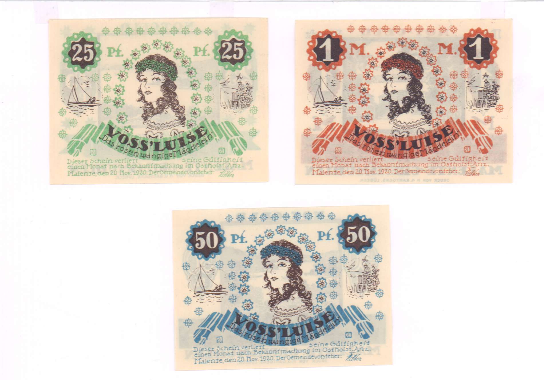 Бона иностранная. Нотгельды. Германия ( 3шт.).