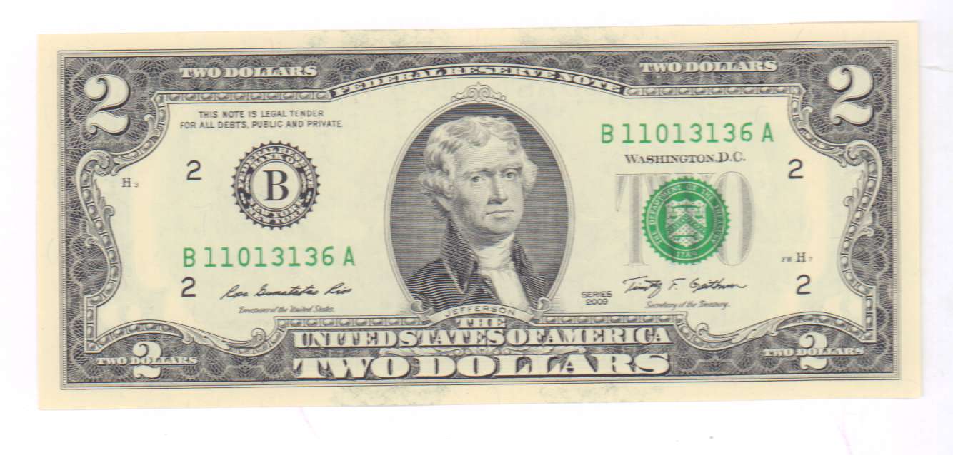 2 доллара. США. 2009