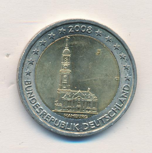 2 евро. Германия Гамбург 2008 - аверс
