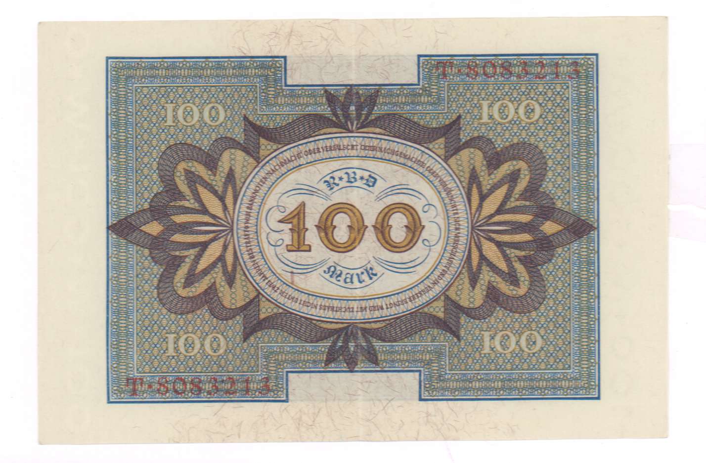 100 марок. Германия 1920 - реверс