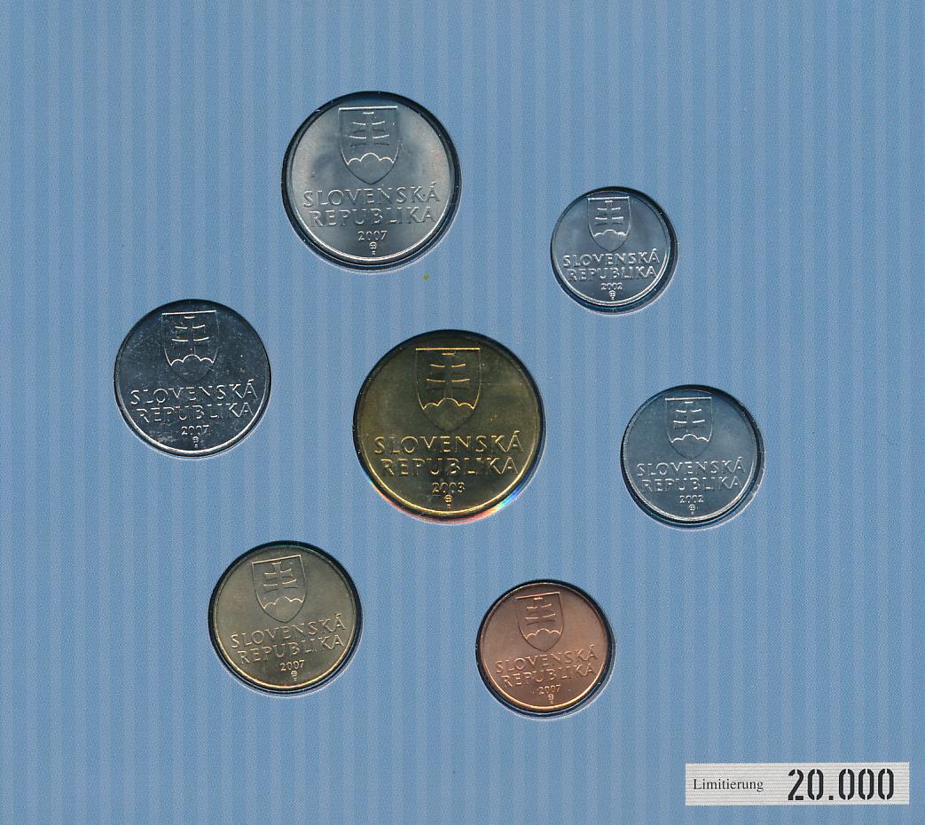 Набор монет Словакии: 7шт. 2002-2007