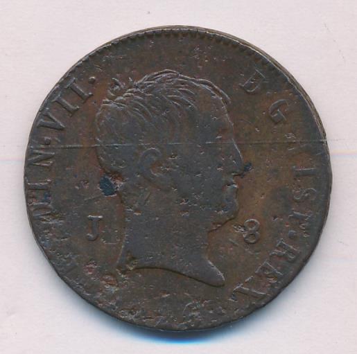 8 мараведи. Испания. Каверны. 1826