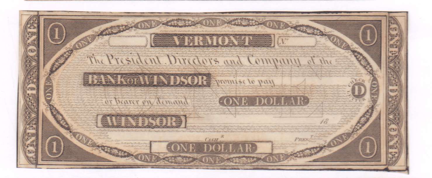 Куплю доллары без банка. Банк Северной Америки банкнота. One Dollar Vermont. 5 Долларов Bank of Windsor. One Dollar Vermont монета.