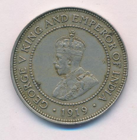 1/2 пенни. Ямайка 1919 - аверс
