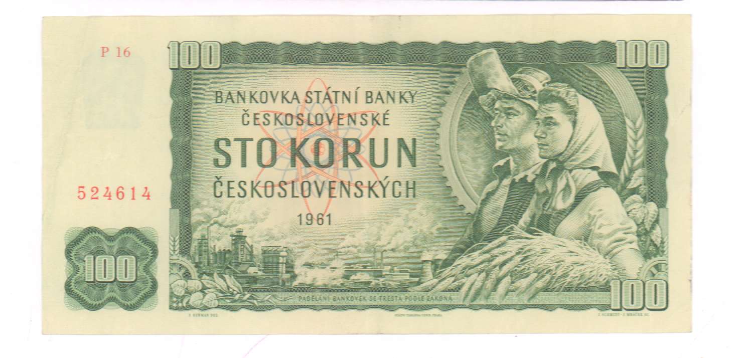 100 крон. Чехословакия 1961 - аверс