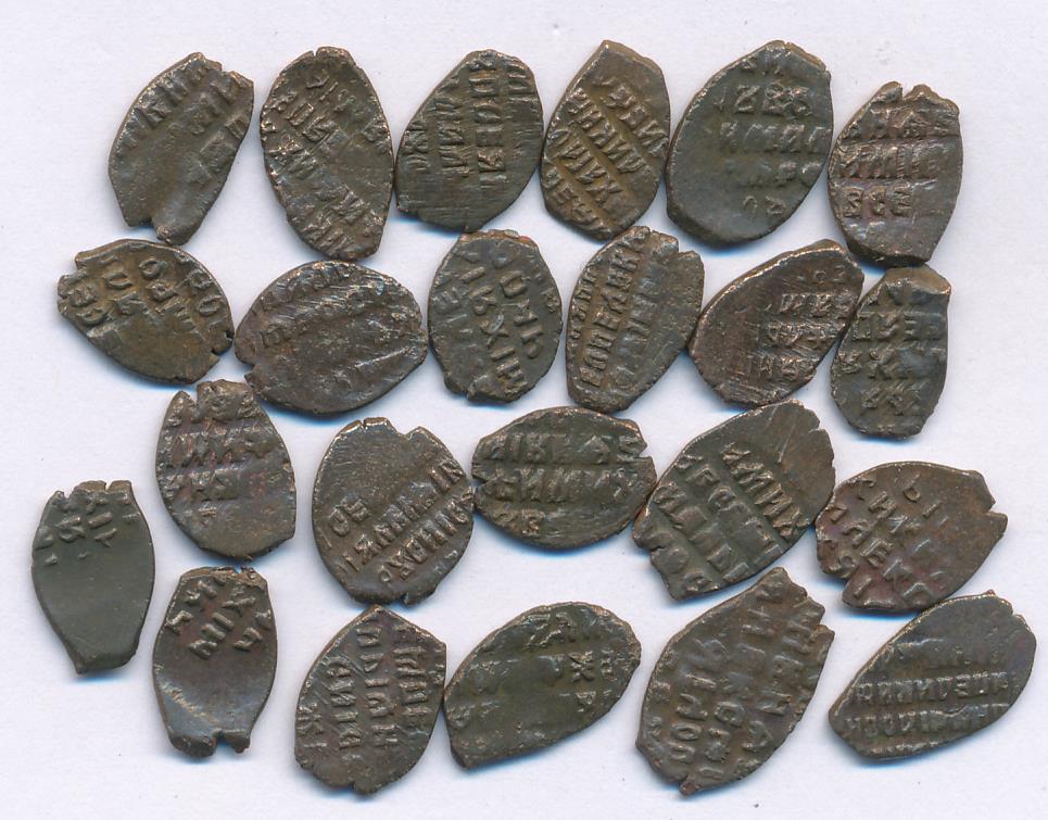 Лот монет Алексея Михайловича "Медный бунт" (23шт): копейка. 1645-1676