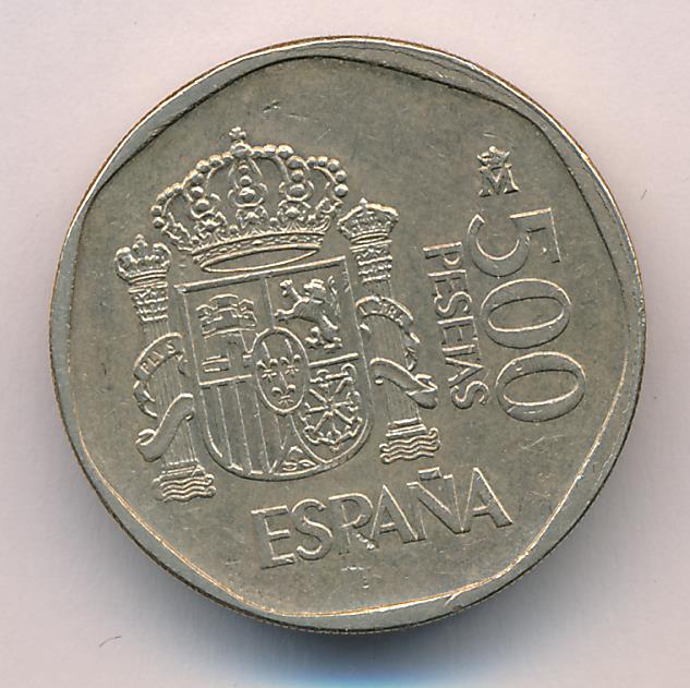 Испания 1983. Монета 500 Pesetas Espana. Испания 500 песет 1989. Монета Espana 1989. Испания 500 песет 1988.