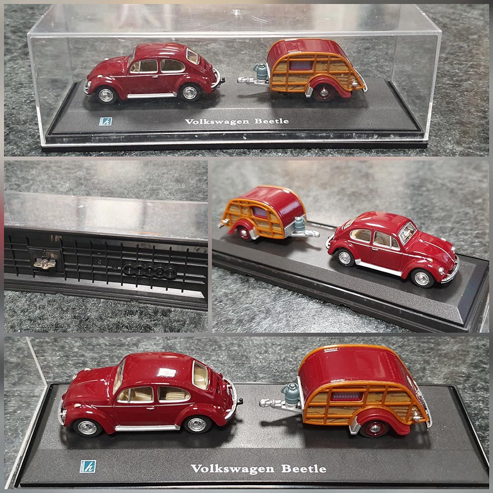 Модель. Volkswagen Beetle с прицепом. Масштаб 1/64. Бокс.