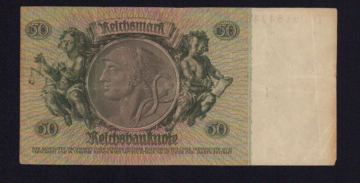 50 рейхсмарок. Германия 1933 - реверс