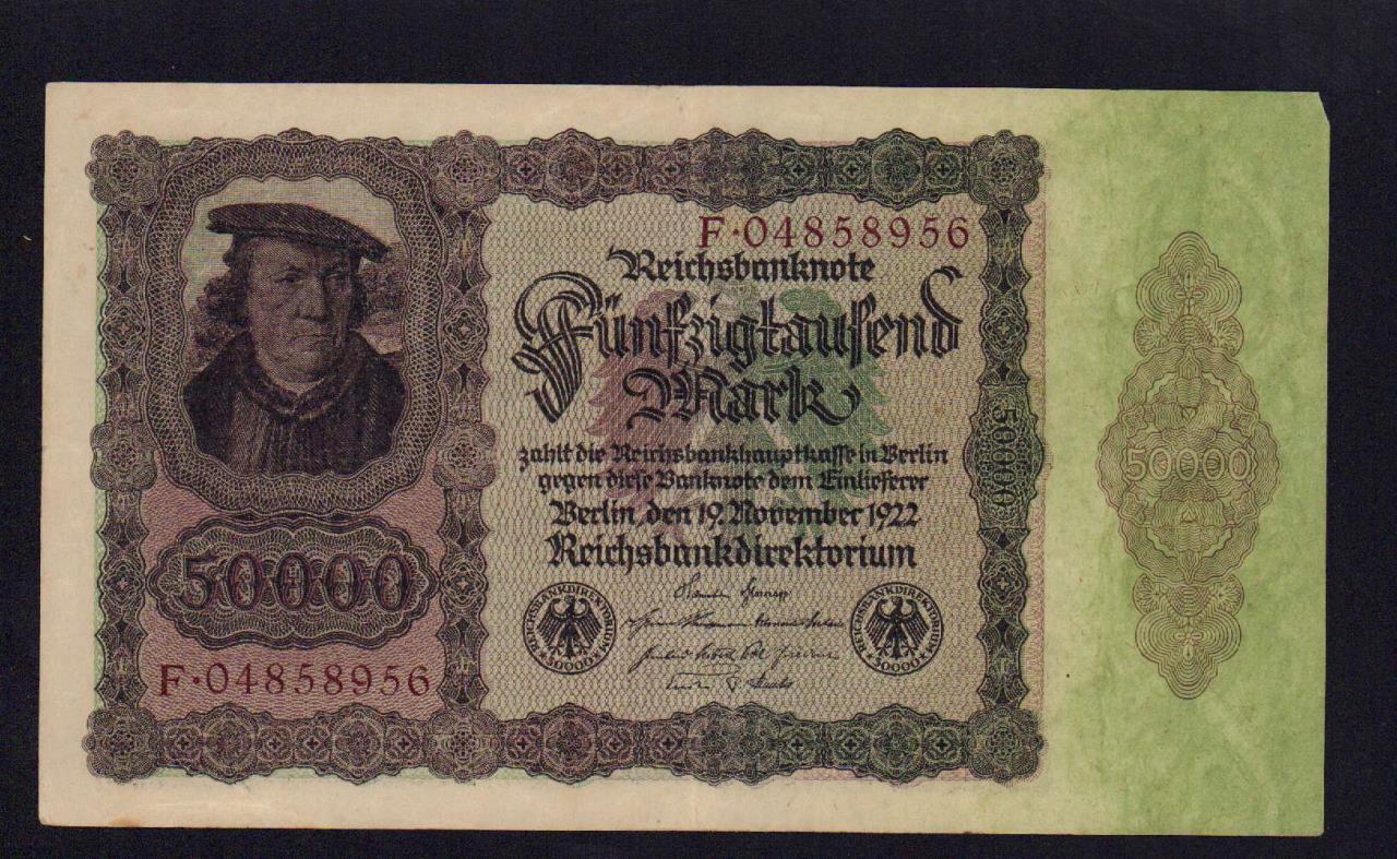 50000 марок. Германия 1922 - аверс