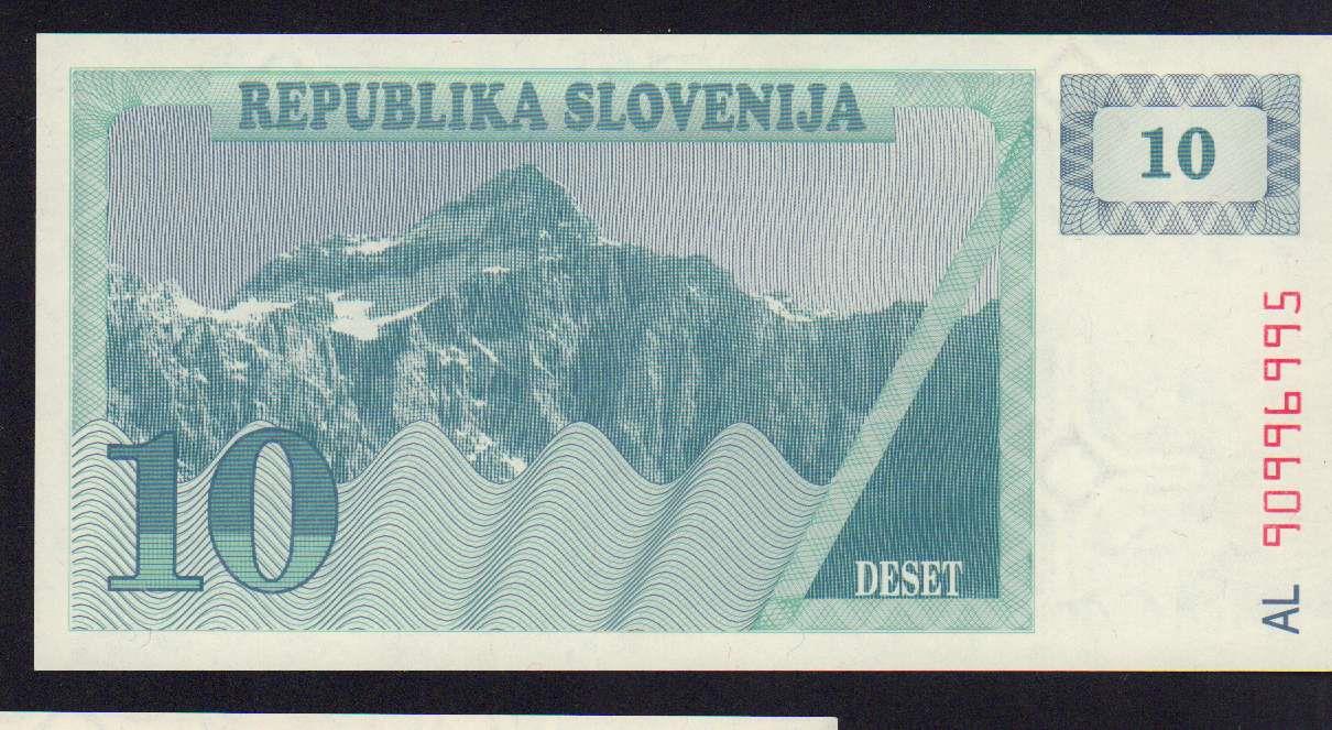 10 толаров. Словения  - аверс