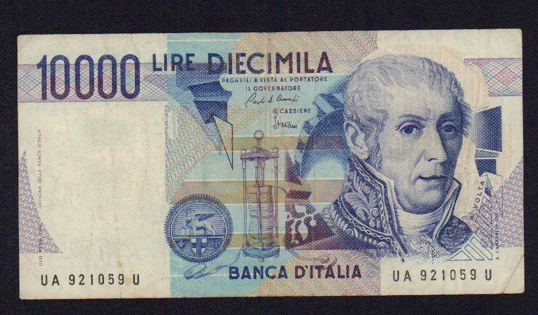 10000 лир. Италия  - аверс