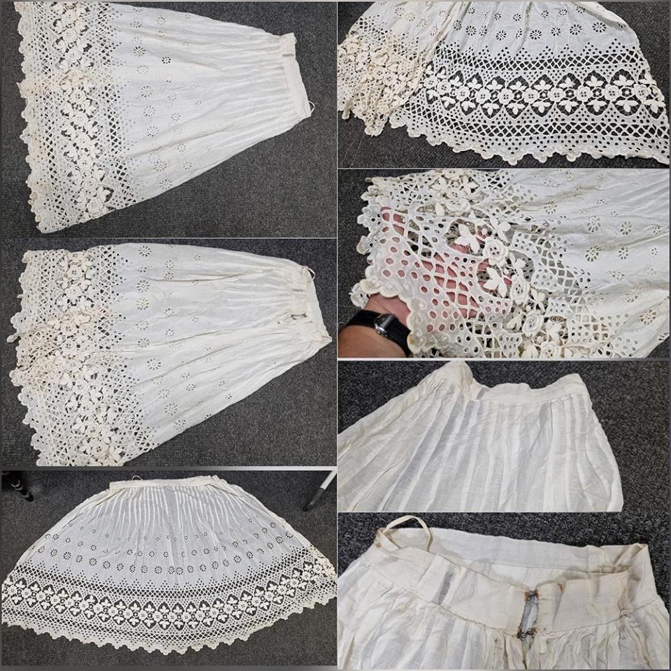 Нижняя юбка из батиста. Ручная работа, вышивка ришелье. Начало ХХ века..