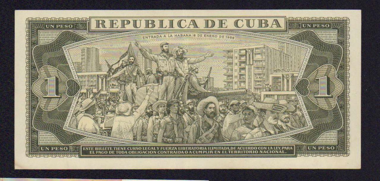 1 песо. Куба 1967 - реверс
