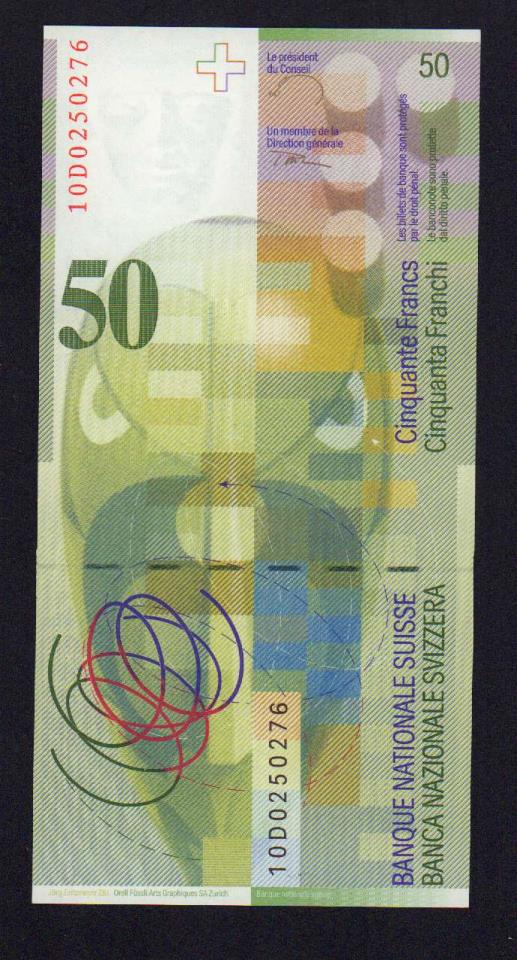 50 франков. Швейцария  - реверс