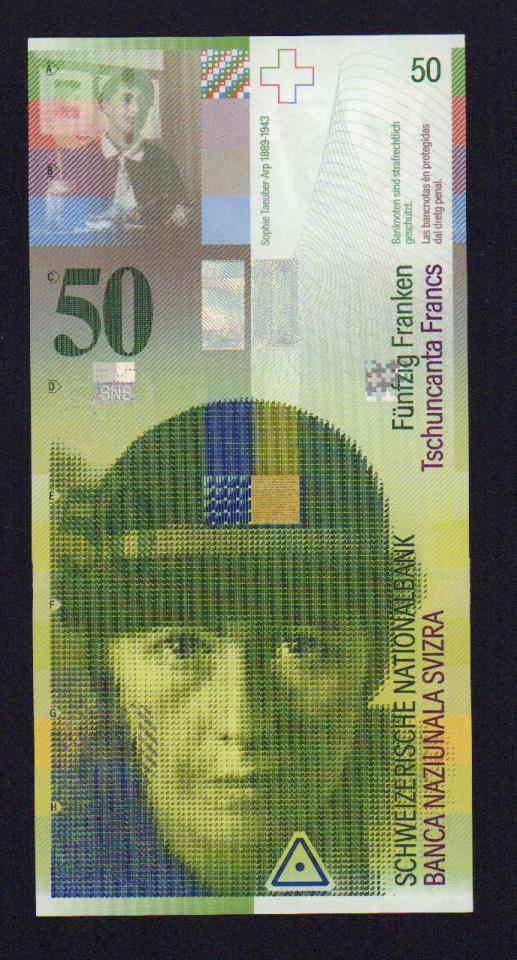 50 франков. Швейцария  - аверс