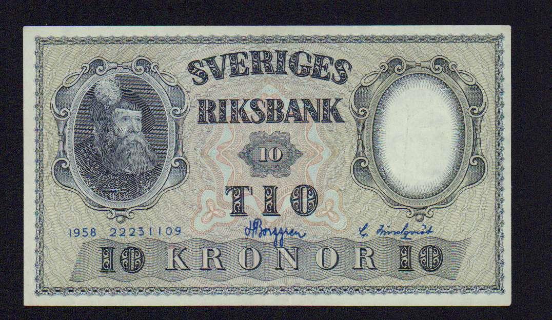 10 крон. Швеция 1958 - аверс