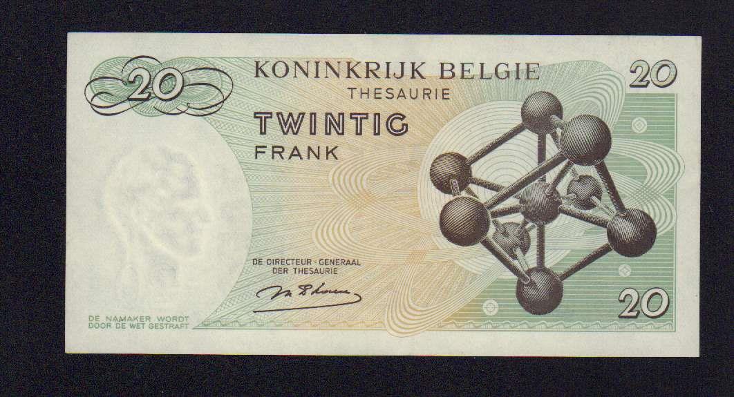 20 франков. Бельгия 1964 - реверс