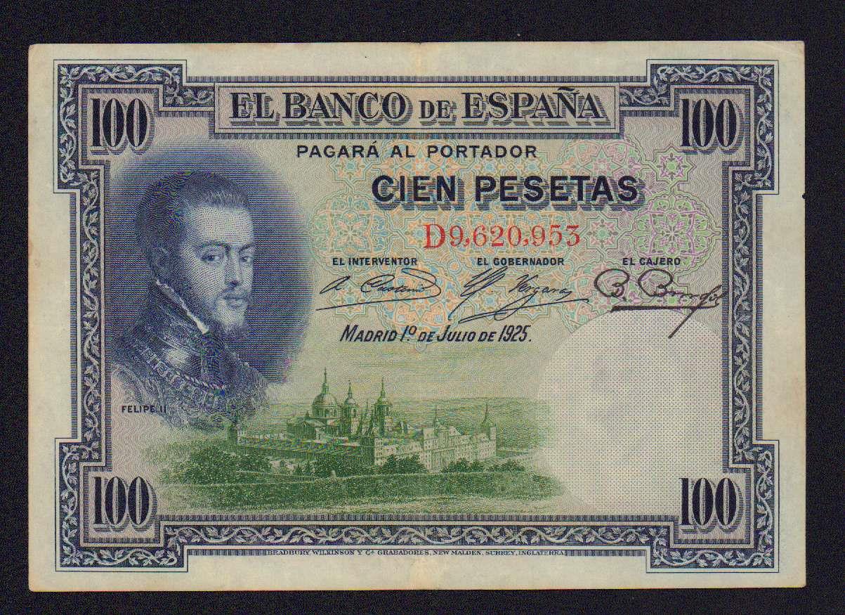 100 песет. Испания 1925 - аверс