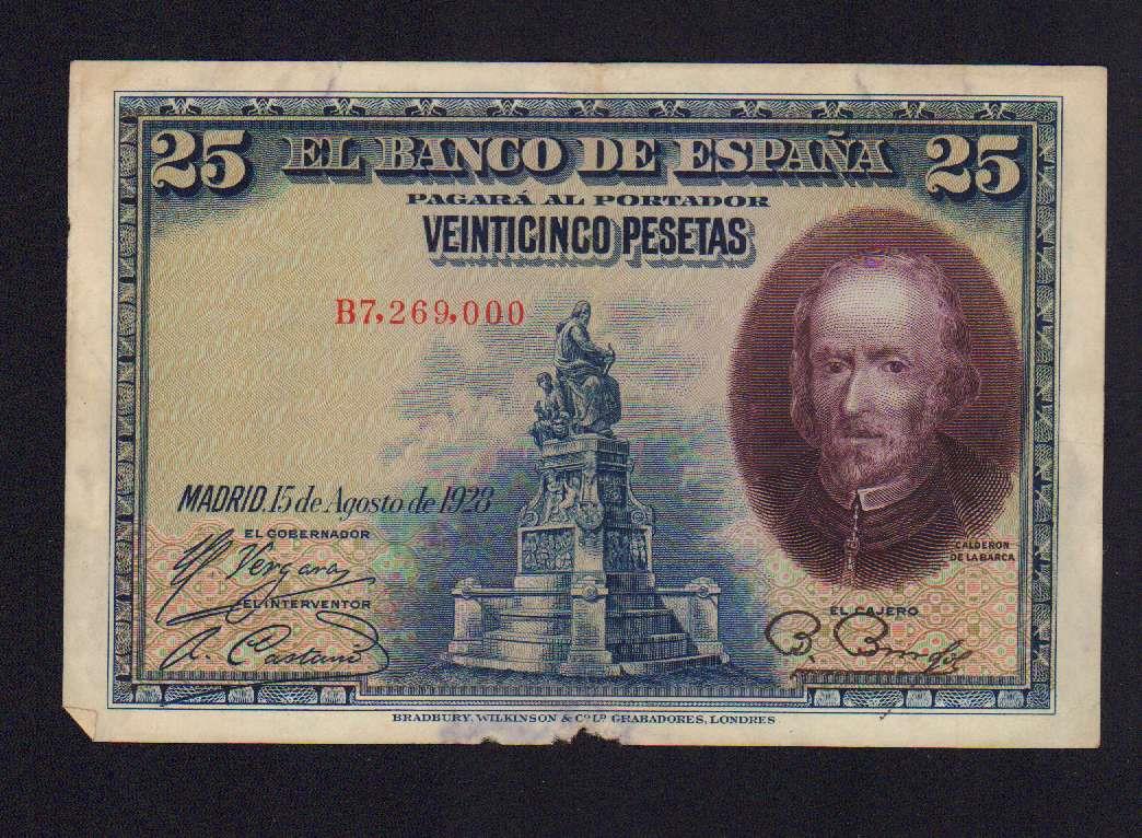 25 песет. Испания 1928 - аверс