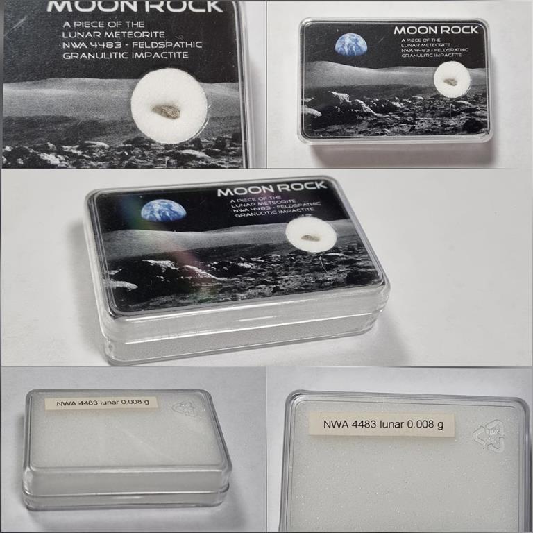 Фрагмент лунного грунта. Герметичная капсула. Некоторое количество было продано NASA. М-0,008 гр  - аверс