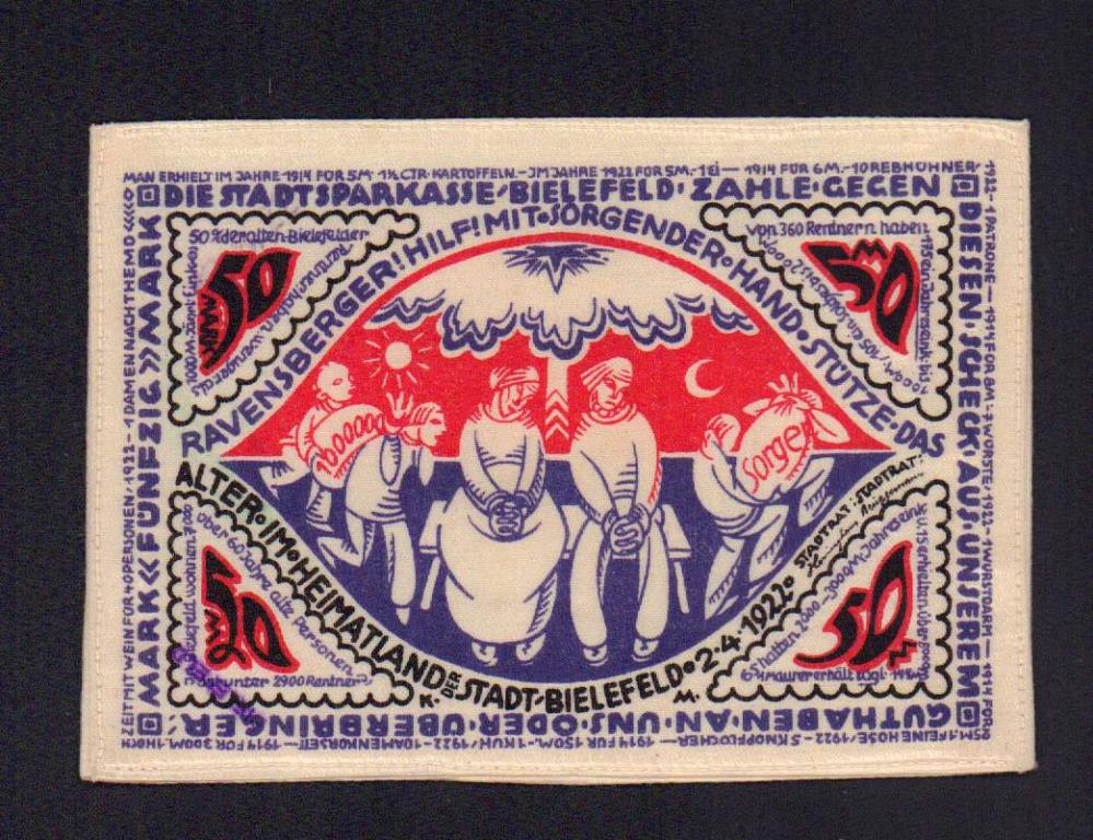 Нотгельд (ткань) 1922 - аверс